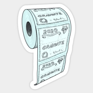 Funny Toilet Paper Graduation Senior Certificate Sticker